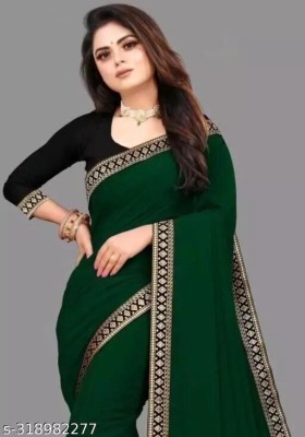 DCTEXFAB Embroidered Bollywood Lycra Blend Saree(Green)