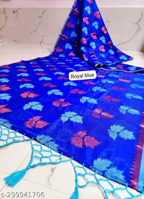 MT textiles Woven Banarasi Art Silk Saree(Blue)