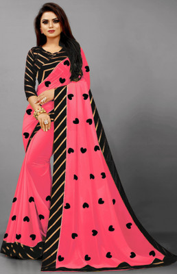 Jevlan Printed Bollywood Art Silk Saree(Pink)
