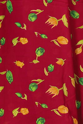 Kanooda Prints Printed Daily Wear Georgette Saree(Maroon)