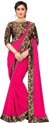 Rashiklal & Co. Self Design Bollywood Georgette Saree(Pink)