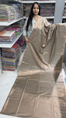 MOHEY DESI Woven Saree with Attached Blouse Silk Blend Saree(Brown)