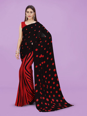 Moda Rapido Printed Daily Wear Georgette Saree(Black)