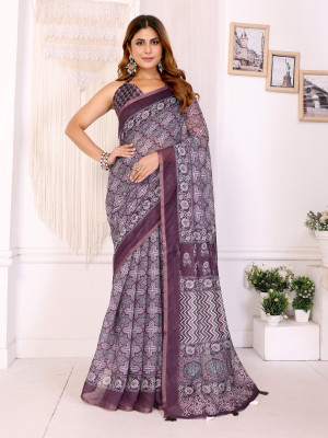GRANTHCREATION Self Design Bollywood Chanderi Saree(Multicolor)