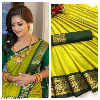 mishihouse Woven Banarasi Jacquard Saree(Multicolor)