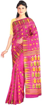 DAS TEXTILES Woven Jamdani Cotton Silk Saree(Pink)