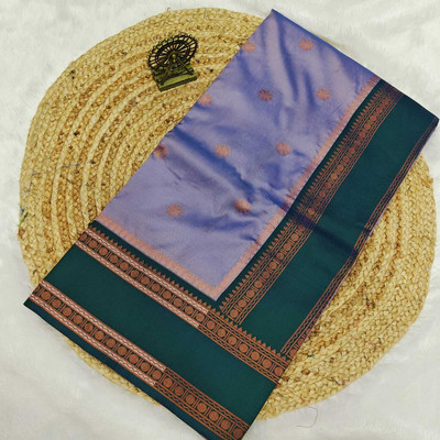 Sniccs Trend Woven, Floral Print Banarasi Pure Silk Saree(Green)