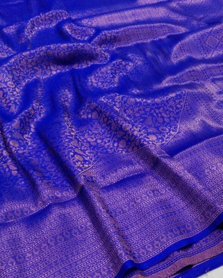 VASALI Woven Kanjivaram Pure Silk, Art Silk Saree(Blue)