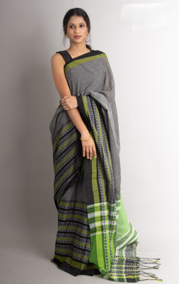 SSK Self Design Bollywood Handloom Cotton Blend Saree(Multicolor)