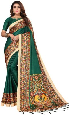 Spacekart Printed Bollywood Art Silk, Cotton Silk Saree(Green)