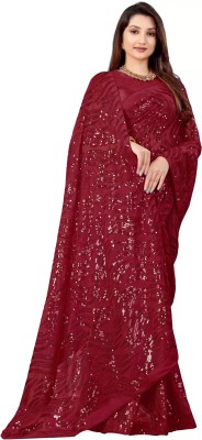 Styli-Nar Creation Embellished Bollywood Georgette Saree(Maroon)