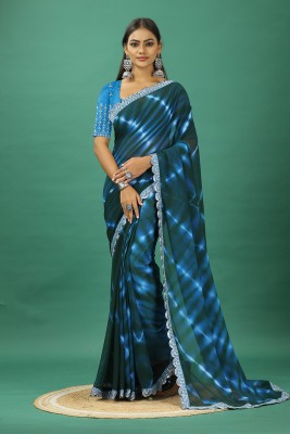 AVM SILK MILLS Self Design Bollywood Georgette Saree(Light Blue)