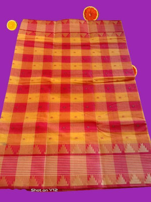 Tm taant saree Self Design Tant Pure Cotton Saree(Maroon)