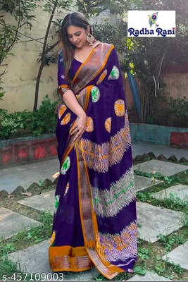 SFCS Printed Bollywood Chanderi Saree(Pink)