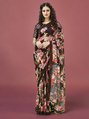 Divastri Printed Daily Wear Georgette Saree(Multicolor)