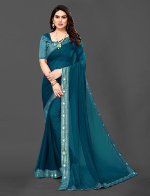 Adirotz Embroidered Bollywood Georgette Saree(Multicolor)