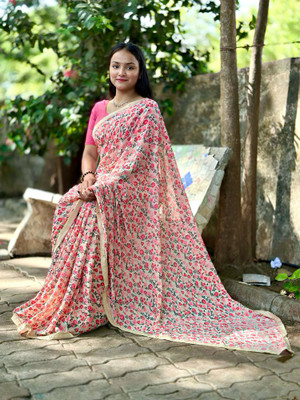 SIFAH FASHION Printed Daily Wear Georgette Saree(Multicolor)