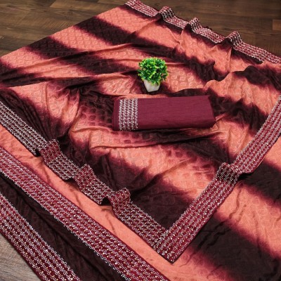 AKSHARM Embellished, Self Design, Solid/Plain, Paisley Assam Silk Art Silk, Brasso Saree(Red)