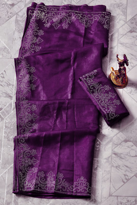 Dharam Creation Embellished Bollywood Georgette Saree(Purple)