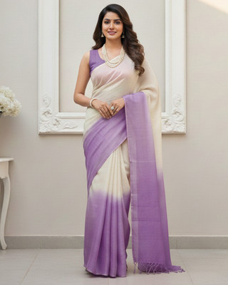 Peachmode Solid/Plain Bollywood Art Silk Saree(Purple)