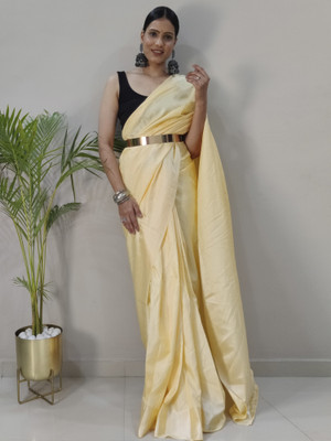 Divastri Printed Bollywood Chiffon Saree(Yellow)