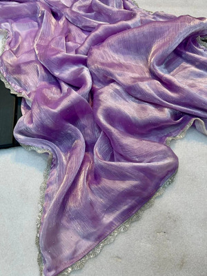 SATVASHIV Self Design Bollywood Net Saree(Purple)