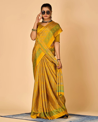 A V M Print Printed Bollywood Crepe Saree(Multicolor)