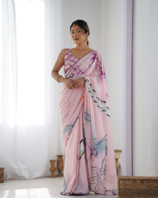 aadhiya impex Self Design Bollywood Chiffon Saree(Multicolor)
