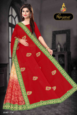 RANJANA CREATION Self Design Bollywood Net Saree(Red)