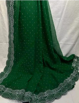 DRIZOMIZ Embellished Bollywood Georgette Saree(Green)