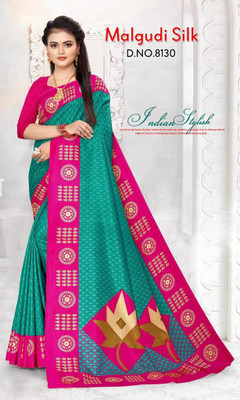 SimSim Trendz Woven Daily Wear Cotton Blend, Polyester Saree(Multicolor)