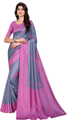 Novus Knitting Printed Bollywood Art Silk Saree(Pink)