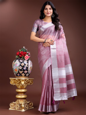Tasrika Woven Kanjivaram Organza Saree(Pink)