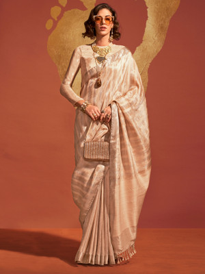 Divastri Woven Banarasi Viscose Rayon Saree(Cream)