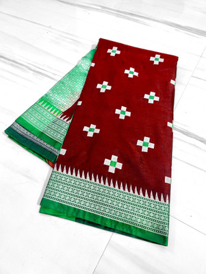 EEFA FASHION Woven Banarasi Jacquard Saree(Maroon)