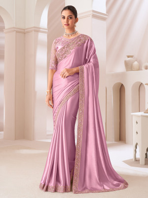 Tasrika Embellished Bollywood Chiffon Saree(Purple)
