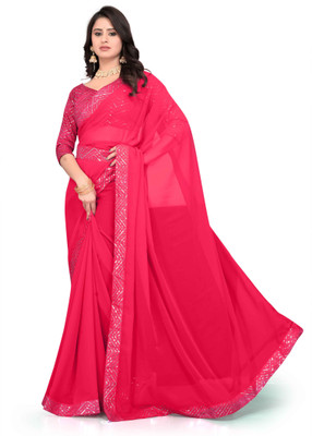 AVIRAT DESIGNER STUDIO Embroidered Bollywood Georgette Saree(Pink)