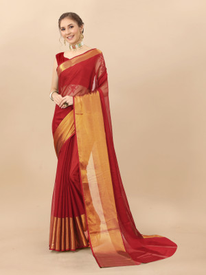 JiproStore Printed Bollywood Chiffon Saree(Red)