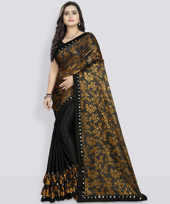 ksevencreation Printed Bollywood Lycra Blend Saree(Multicolor)