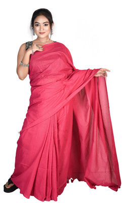 sareegarden Solid/Plain Handloom Pure Cotton Saree(Green)