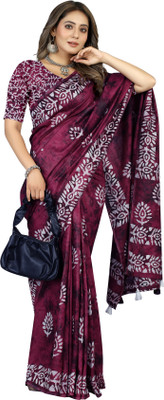 DUTT TEXTILE Printed Bollywood Chiffon Saree(Purple)