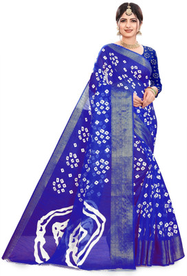 HouseOfCommon Printed Bollywood Georgette Saree(Blue)