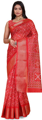 Aangan Silk Printed Daily Wear Cotton Blend Saree(Maroon)