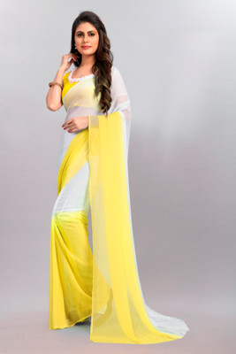 Julee Printed Daily Wear Chiffon Saree(Yellow)