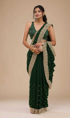 KesariyaVeil Embroidered, Embellished Bollywood Art Silk Saree(Light Green)