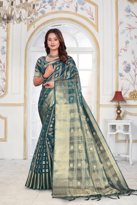 Aarunika SBT Solid/Plain Bollywood Organza Saree(Purple)