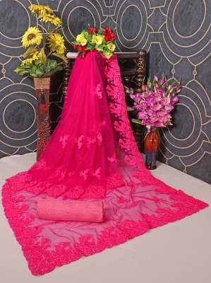 SPAREN CREATION Self Design Bollywood Net Saree(Pink)