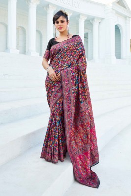 Tasrika Woven Kanjivaram Silk Blend Saree(Black)