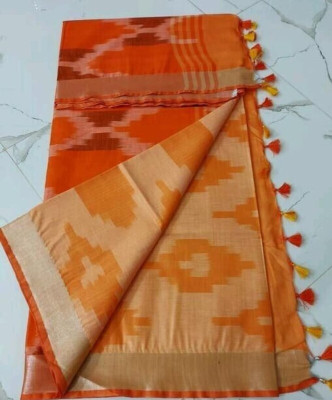 Manikant Handloom Printed Bhagalpuri Cotton Blend Saree(Multicolor)