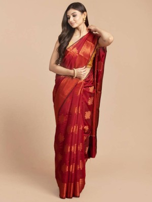 Sarika Enterprise Woven Banarasi Pure Silk Saree(Red)